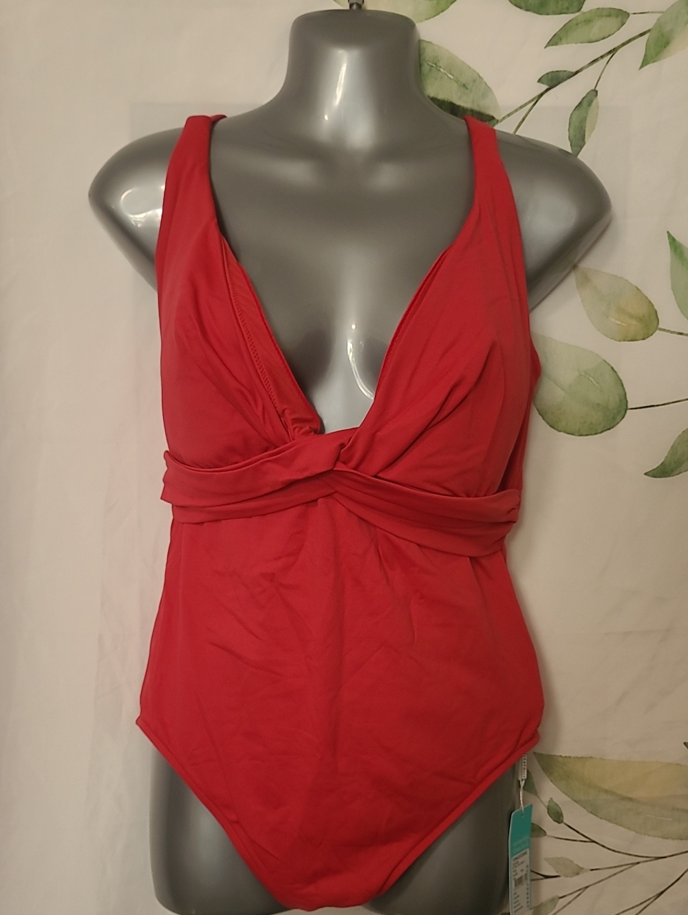 Seafolly Red Twist-Front Plunge One-Piece Swimsuit